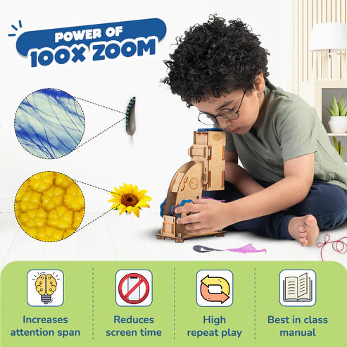 Smartivity Microscope - 100X Zoom | Ages 8-14 years | DIY