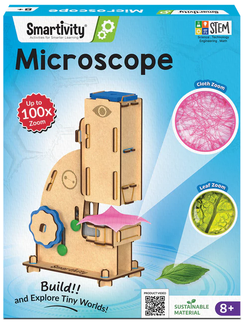 Smartivity Microscope - 100X Zoom | Ages 8-14 years | DIY