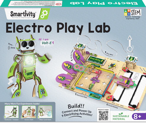 Smartivity Electro Play Lab | 8-14 Years | 8+ Circuit Experiments & DIY Electric Robot with Light and Sound