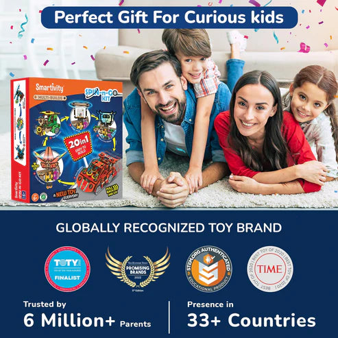 Smartivity 20 in 1 Spin-n-Go Kit | Ages 6+ | Build a Moving Robot, CAR, Airplane & More
