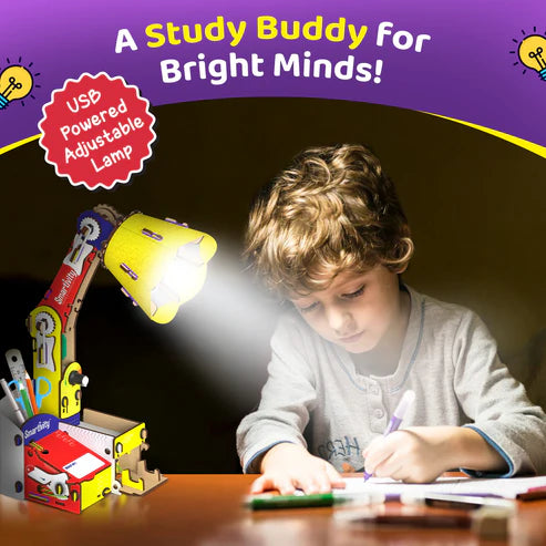 Smartivity Adjustable Table Lamp | 8 - 14 years | USB-C Powered Lamp with Phone Stand & Organizer