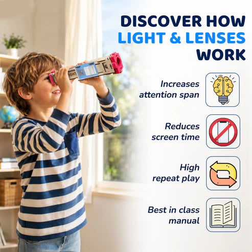 Smartivity Telescope - 8X Zoom | Ages 8-14 | DIY STEM Construction Toy