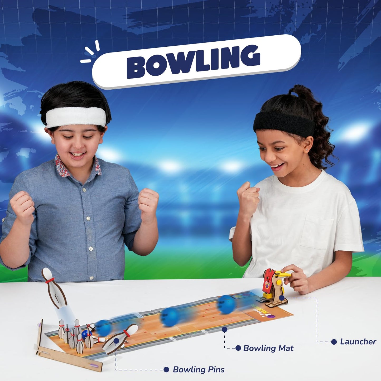 Smartivity 3-in-1 Multi Sports Kit | DIY STEM Wooden Construction Game | Build and Play Basketball, Bowling, and Ring Toss Games | Educational Toy for Kids | 6+ Years