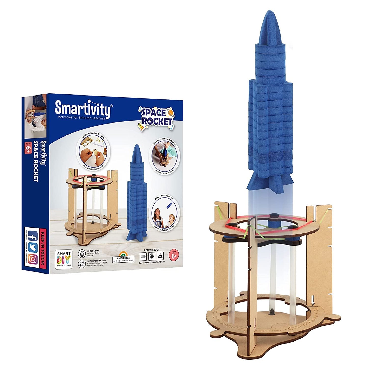 Smartivity Space Rocket Launcher Toy | 6-14 Years Old | DIY Science Toy for Kids