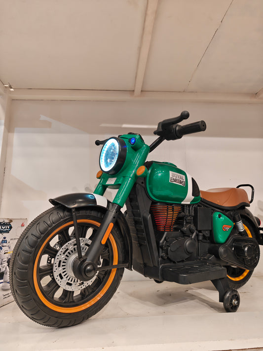 JN Creations Royal Enfield Classic 350 Ride-On Bike | 2-8 Years | 12V Battery Operated Electric Bike