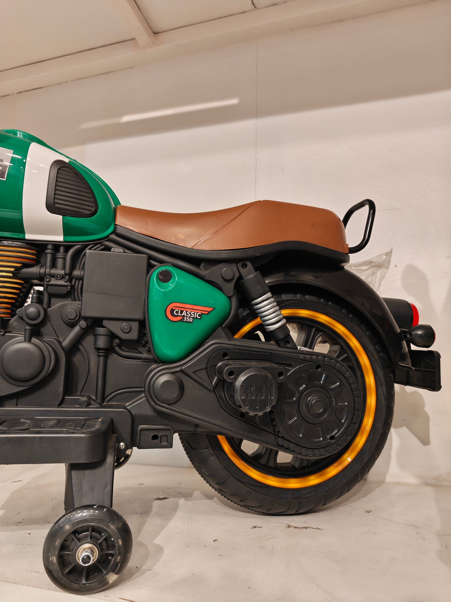 JN Creations Royal Enfield Classic 350 Ride-On Bike | 2-8 Years | 12V Battery Operated Electric Bike