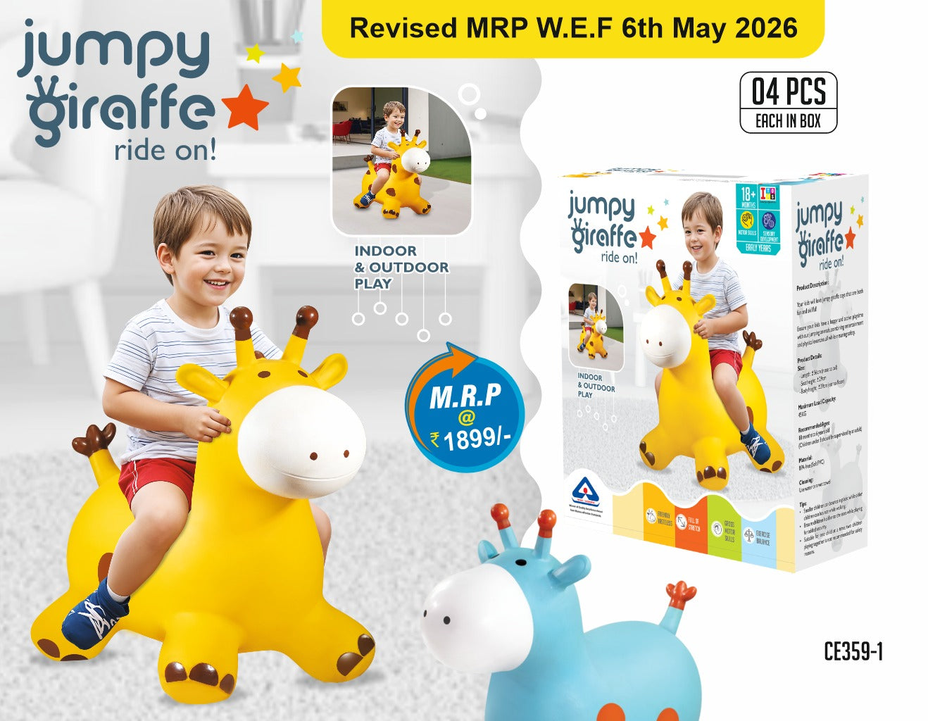 iToys Jumpy Giraffe | Age 18+ Months | Best gift for Toddlers